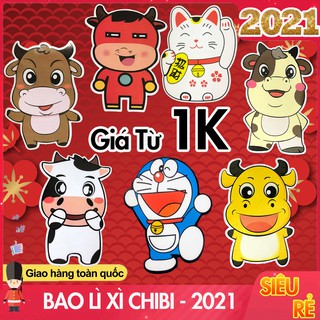 (FREESHIP) 50 Bao Lì Xì Hoạt Hình Loại 1 chọn mẫu || 50 Bao Lì Xì Chibi Loại 1 || Xuân Tân Sửu 2021