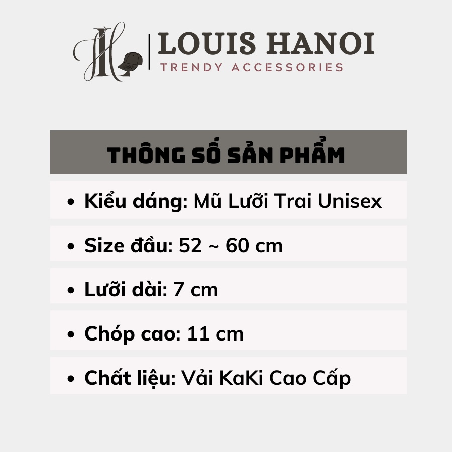 Mũ/Nón lưỡi trai nam nữ màu Xanh Coban, Nón kết unisex thêu chữ LA cao cấp Louis Hanoi