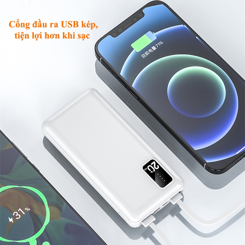 Sạc Dự Phòng 20000mah Pin Dự Phòng 20000mah Xạc Dự Phòng Pin Sạc Dự Phòng 20000mah Power Bank Chính Hãng sạc 20000mah