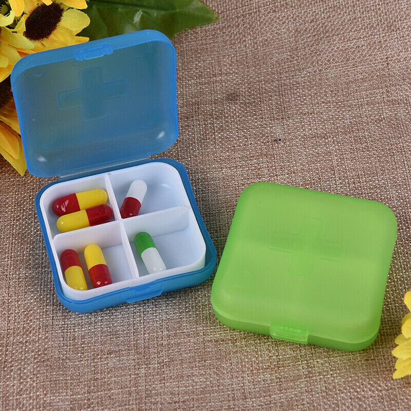 Hộp đựng thuốc 4 ngăn tiện lợi khi đi du lịch