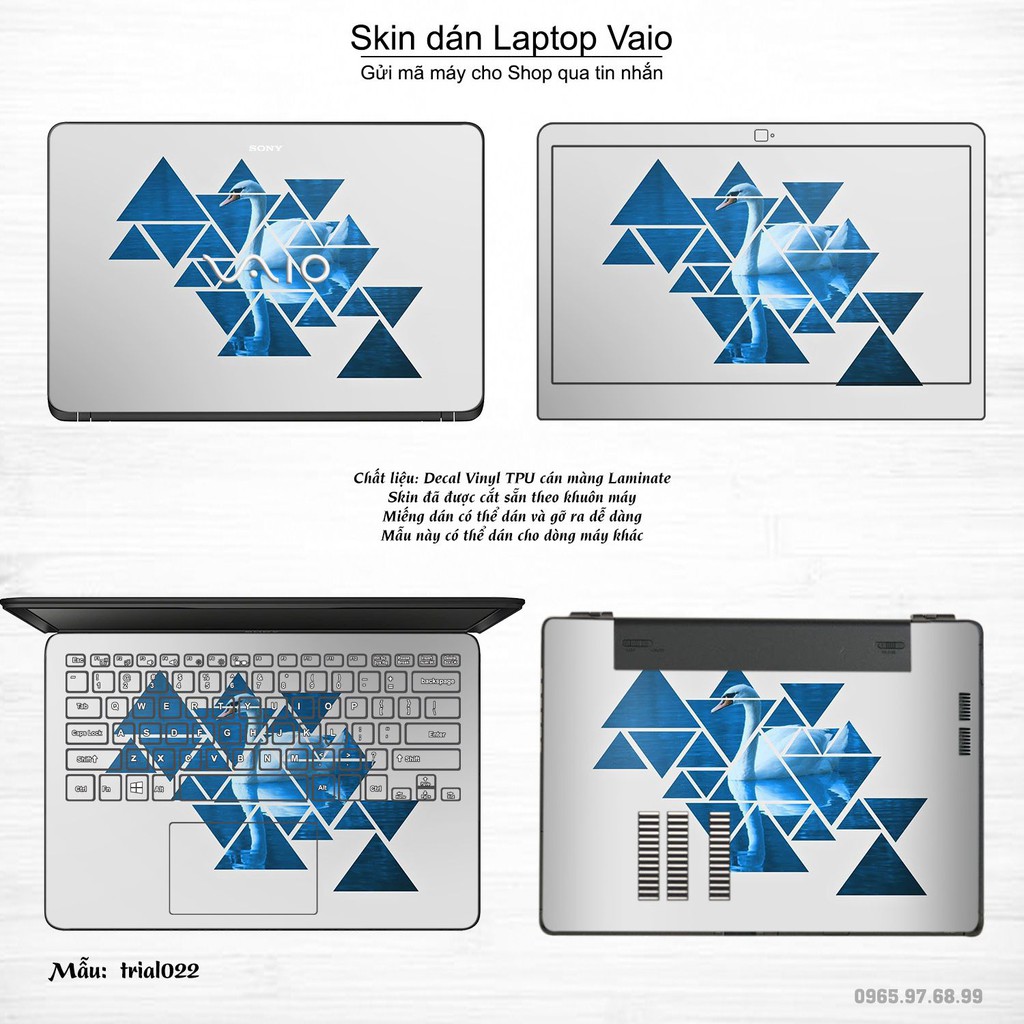 Skin dán Laptop Sony Vaio in hình Đa giác bộ 4 (inbox mã máy cho Shop)