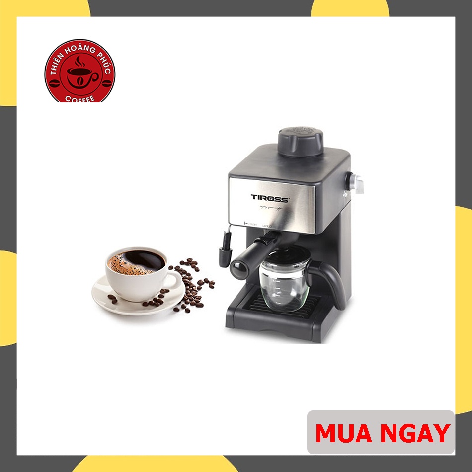 [ Trợ Giá Sốc] Combo 1Kg Cà Phê Rang Xay THIÊN HOÀNG PHÚC Hạt Nguyên Chất Rang Mộc + Máy pha Tiross TS621