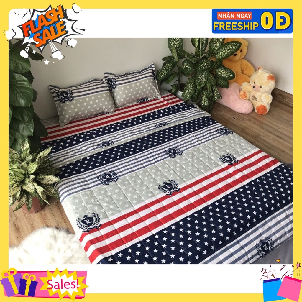 Ga Giường Cotton Poly HCM 1m4x2m-1m6x2m-cờ mỹ