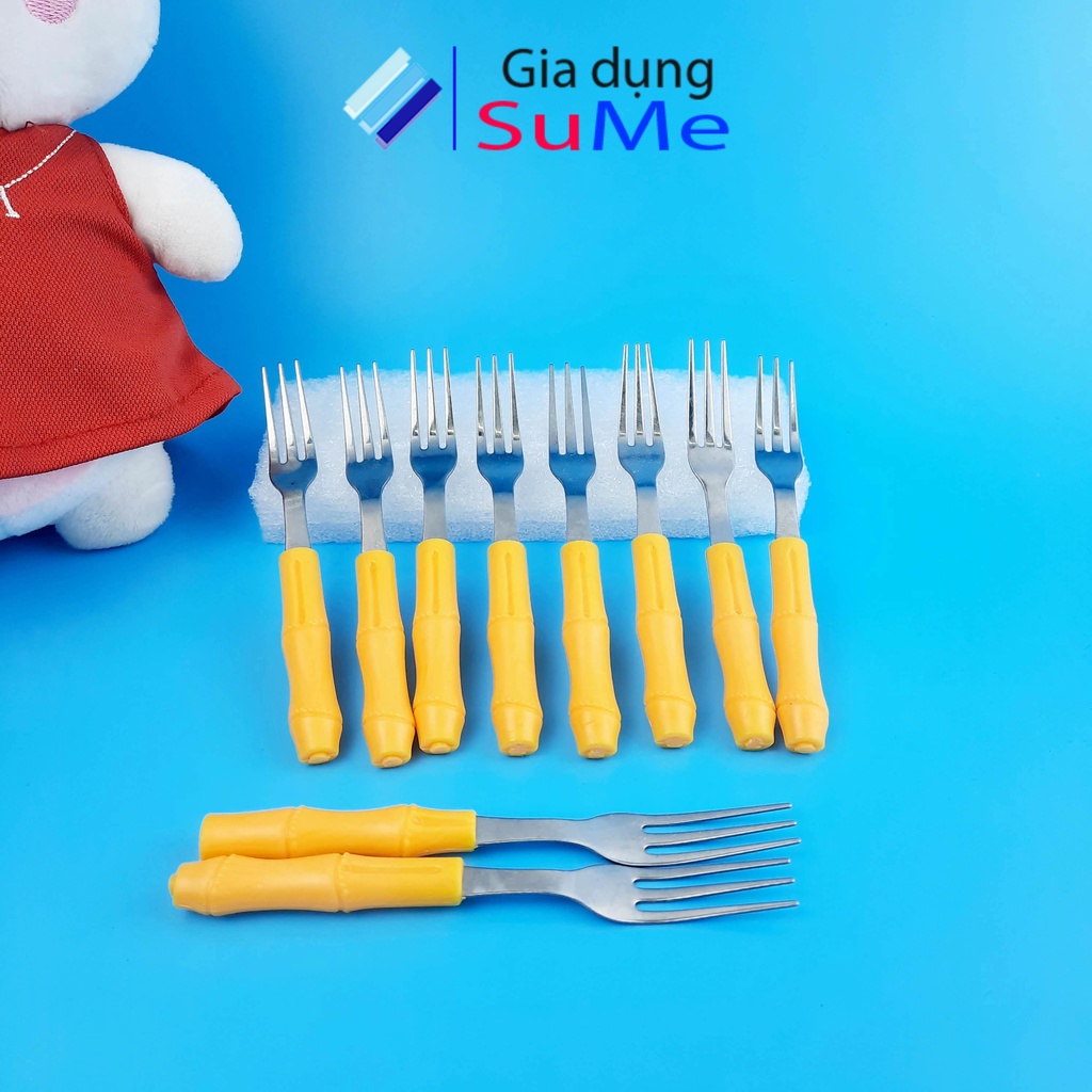 Bộ dĩa ăn hoa quả, dĩa cán trúc loại 1 (10 chiếc)