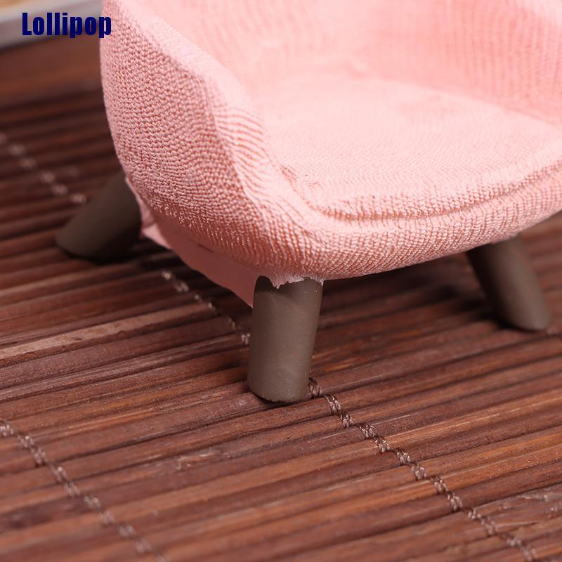Set ghế sofa và chú mèo đồ chơi mini dành cho trang trí nhà búp bê