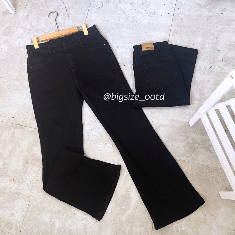 Quần jean ống loe đen [OOTD BIGSIZE 60-85kg]