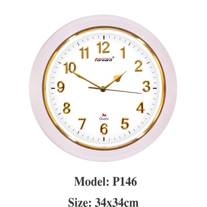 Đồng hồ treo tường số nổi mạ vàng- P146(tặng kèm pin loại tốt, máy tốt trôi êm không gây tiếng động)