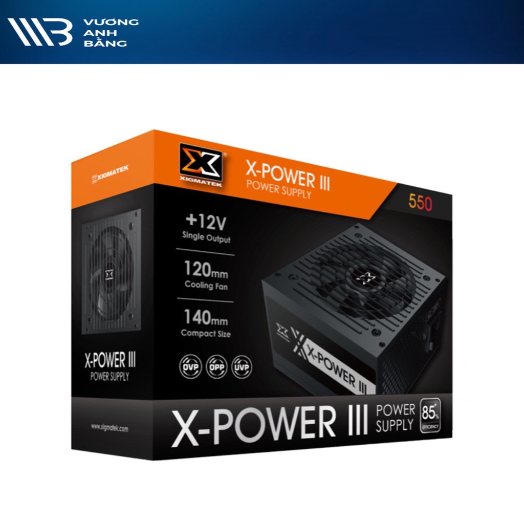 Nguồn CST XIGMATEK X-POWER III 550 500W (2x4+4pin, 6+2pin, Dây dài, Kèm dây nguồn)- Hàng Chính Hãng
