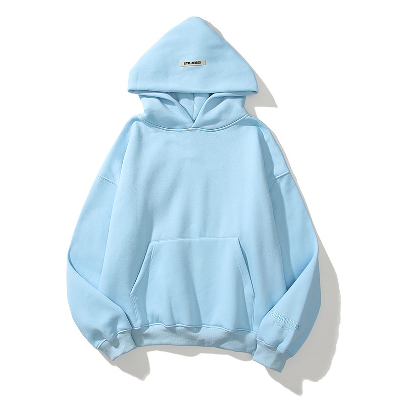 Áo Hoodie Cotton Phối Nhung Dáng Rộng Thời Trang Đường Phố Cho Nam Nữ