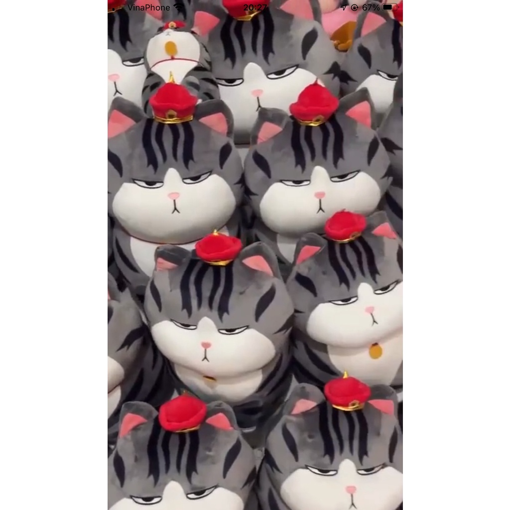 Gấu bông Mèo Hoàng Thượng size 90cm - Thú nhồi bông, gối ôm Mèo Hoàng Thượng, đồ chơi cho bé