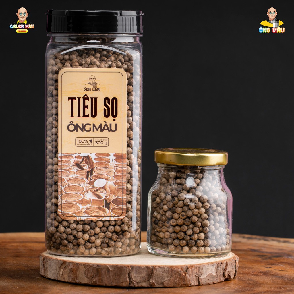 Tiêu Chín [DATE 8/11/23], Tiêu Sọ, Tiêu Đen Color Man hộp 300 gram nguyên hạt đặc trưng từ vùng Phú Quốc nổi tiếng
