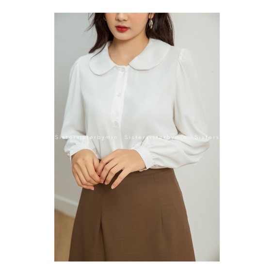 SISTERSISTER - Áo sơ mi cổ sen lụa SAM