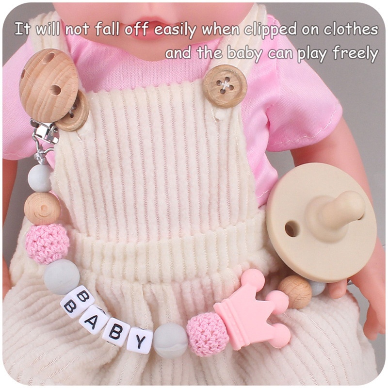 Kẹp Núm Vú Giả Hình Vương Miện Treo Xe Đẩy Em Bé Chống Thất Lạc