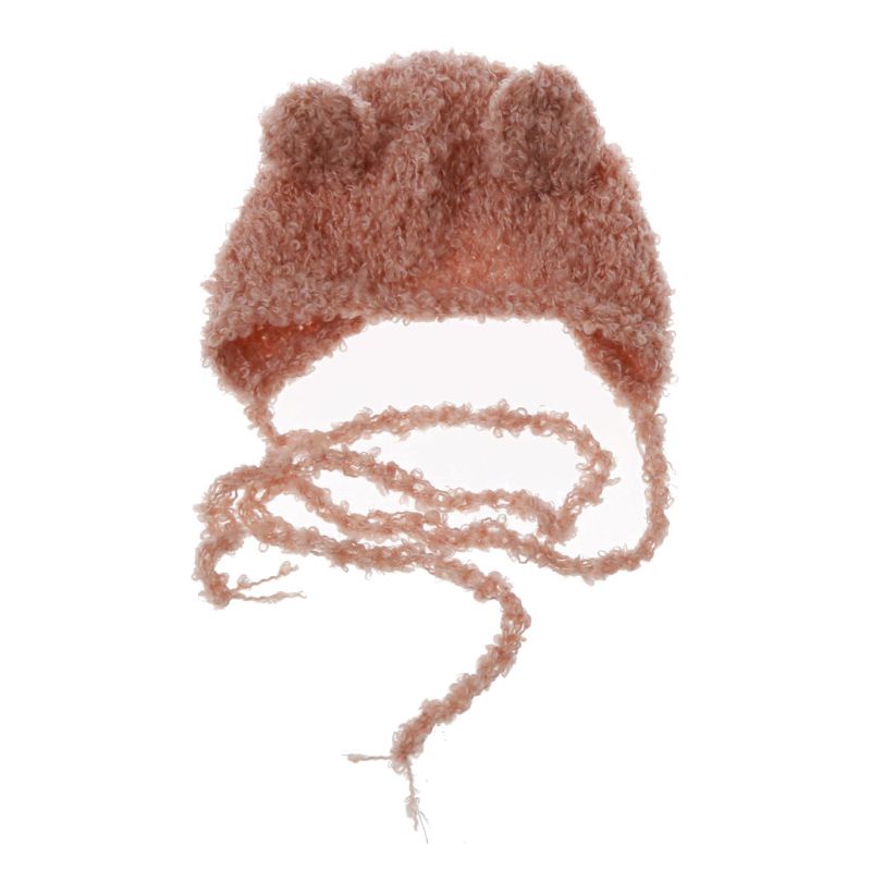 Mũ Dệt Kim Có Vành Che Tai Dùng Chụp Ảnh Cho Bé Sơ Sinh