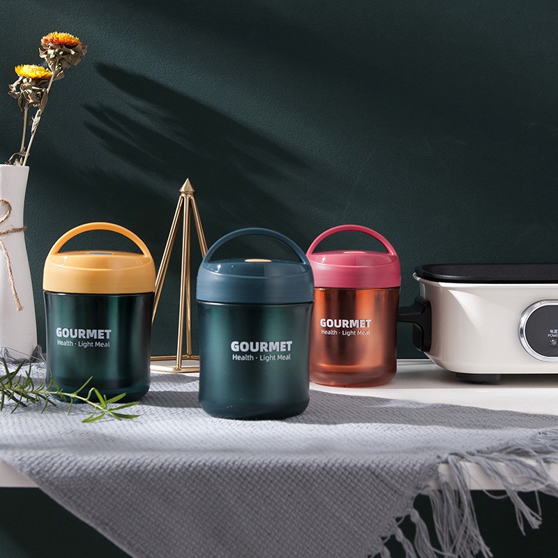 Bình ủ cháo 500ml ruột inox 304 giữ nhiệt rất lâu có quai sách