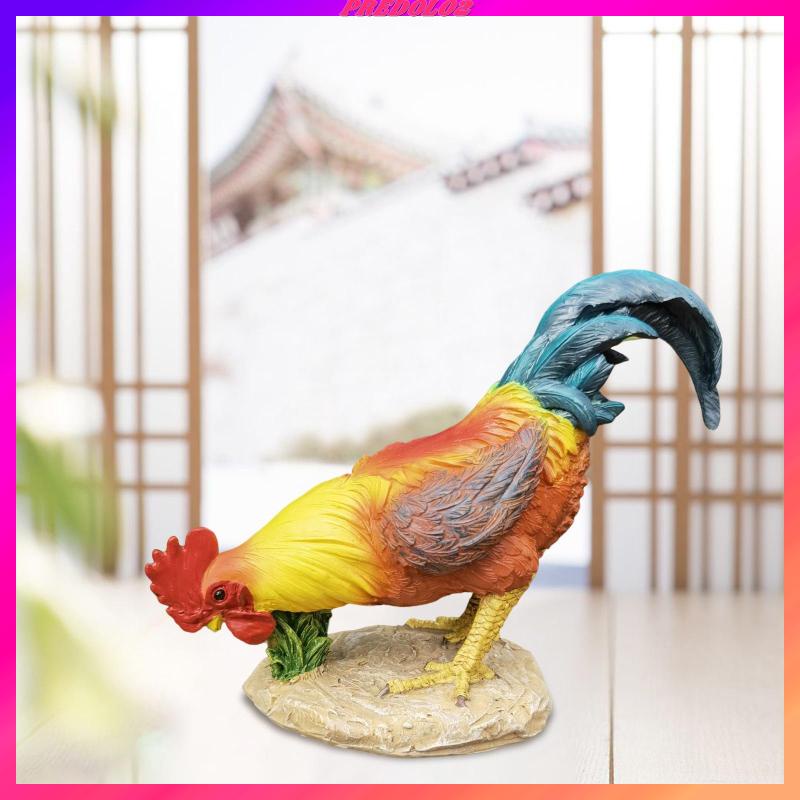 [Predolo2] Tượng Rooster Thực Tế Điêu Khắc Động Vật Trang Trí Phòng Khách Nhà Bếp Ngoài Trời