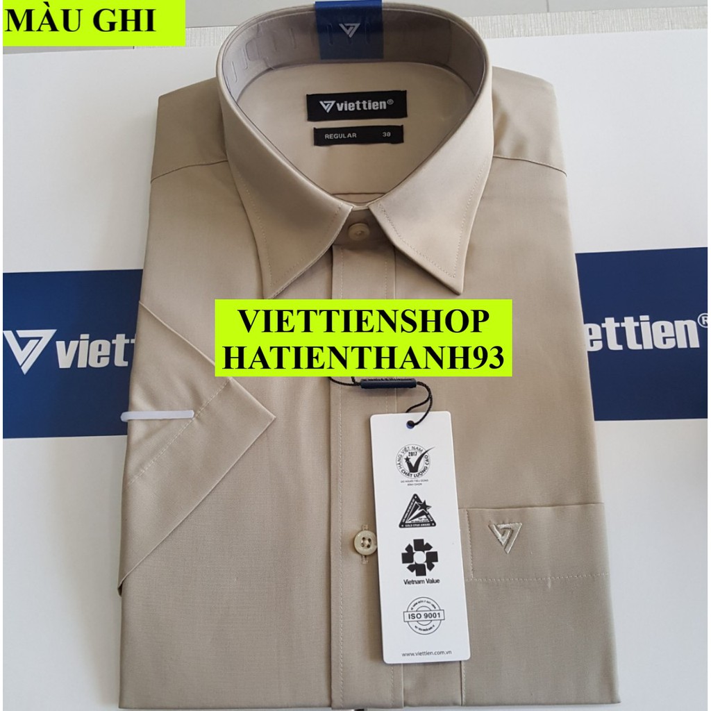 (MS) ÁO SƠ MI VIỆT TIẾN NGẮN TAY MÀU TRƠN | BigBuy360 - bigbuy360.vn