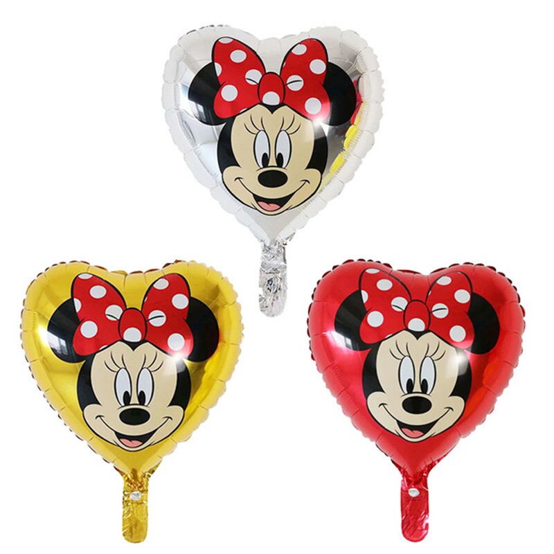 Giảm Giá 1 Bong Bóng Lá Nhôm helium Hình Trái Tim Hoạt Hình mickey minnie Trang Trí Tiệc Sinh Nhật Cho Bé Kích Thước 18inch