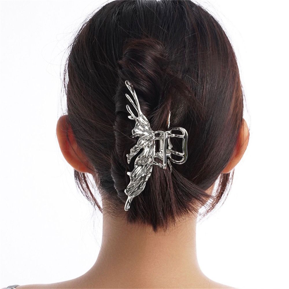 LUOLV Fashion Butterfly Hairpin Elegant Hair Clips Hair Claw All-match Hair Accessories Shark Clip Women Girls Non Slip Ornament Styling Tools