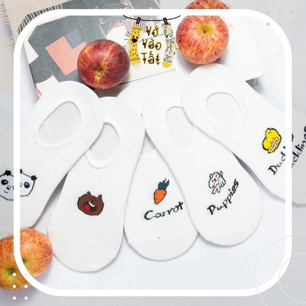 TẤT VỚ LƯỜI TRẮNG HÌNH HOẠT HÌNH NHỎ XINH