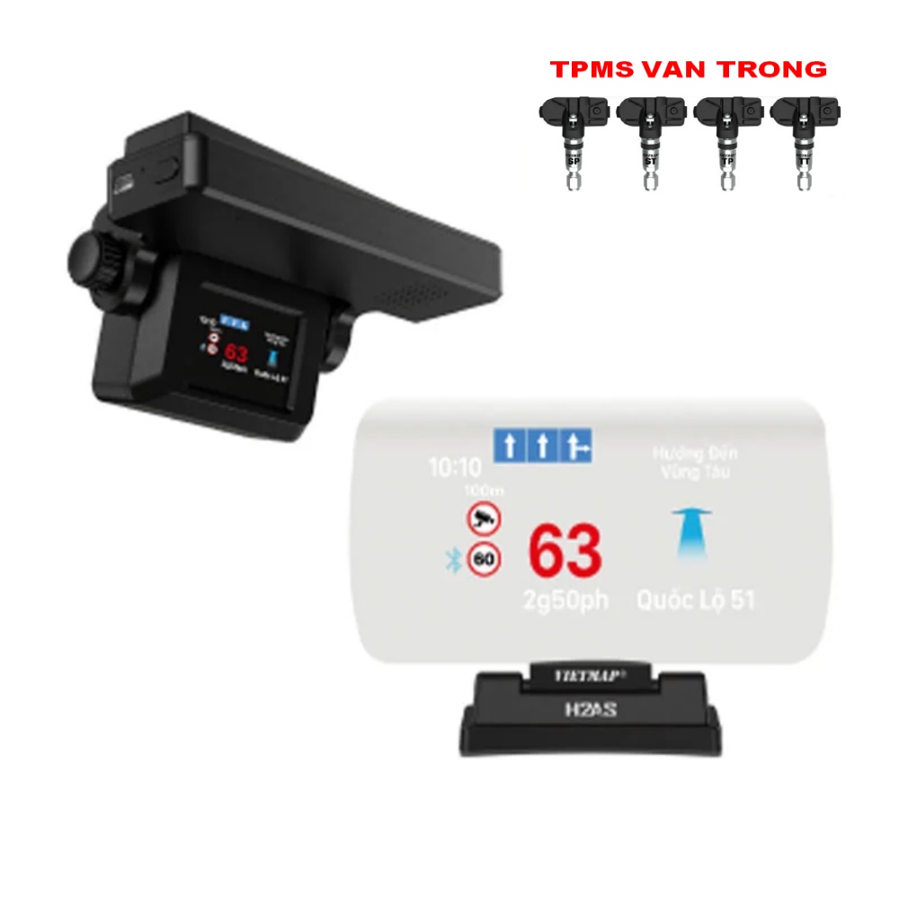 HUD HIỂN THỊ KÍNH LÁI VIETMAP H2AS