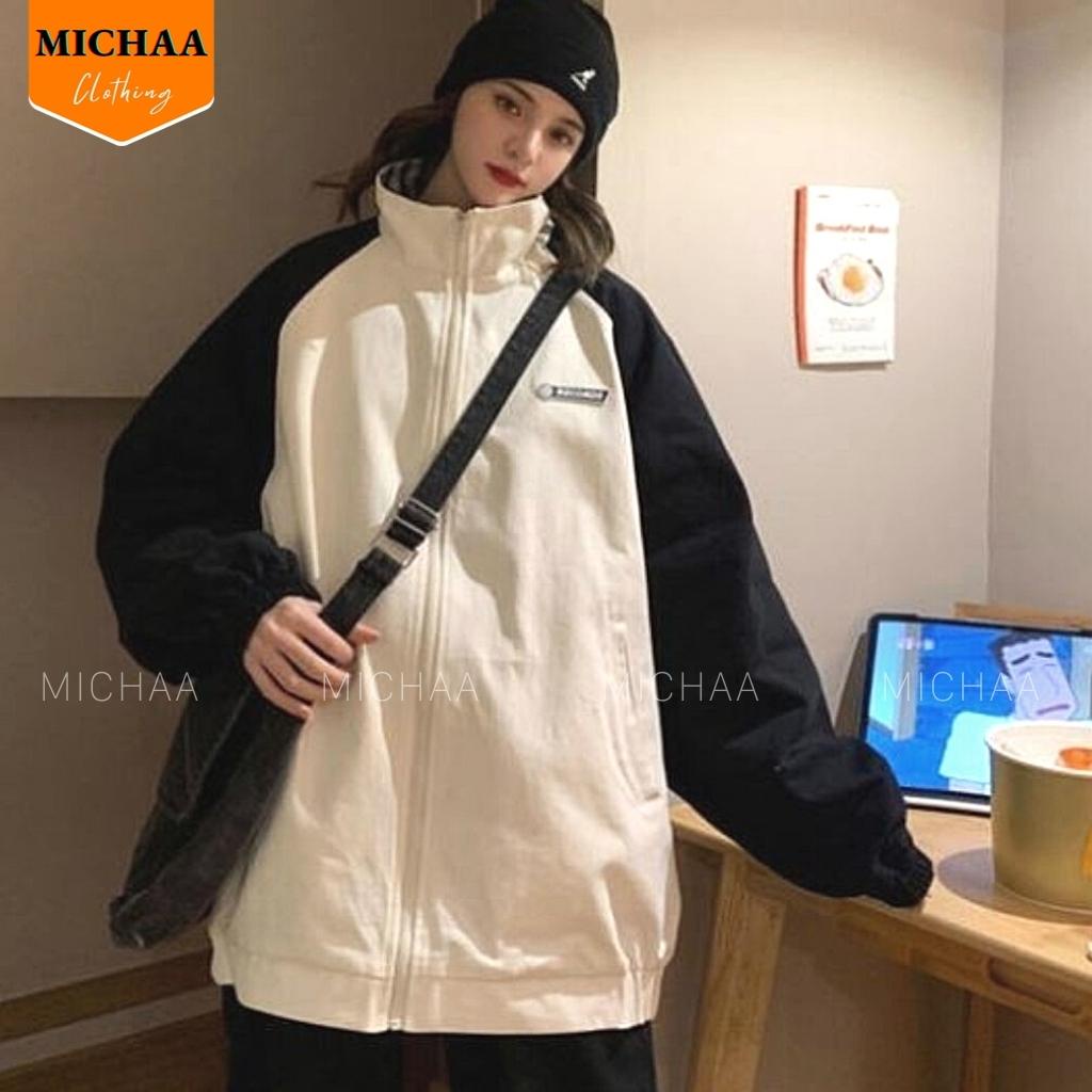 Áo Khoác Bomber Dù RECORDS Nam Nữ Ulzzang Unisex Kiểu Form Rộng 2 Lớp Jacket - MICHAA