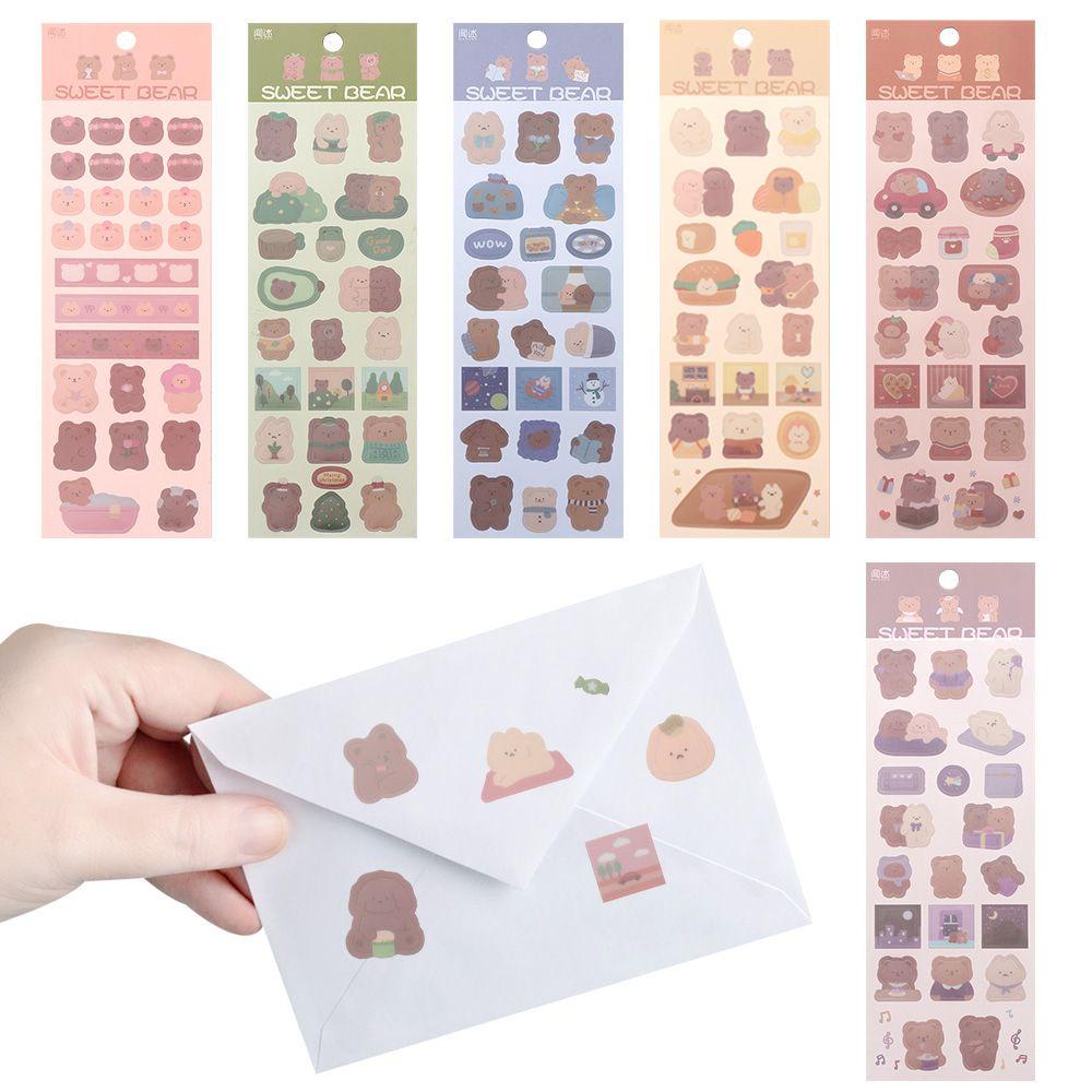 PISTA Bộ 2 Tấm Sticker Hoạt Hình Dễ Thương Dán Trang Trí Sổ Tay Nhật Ký