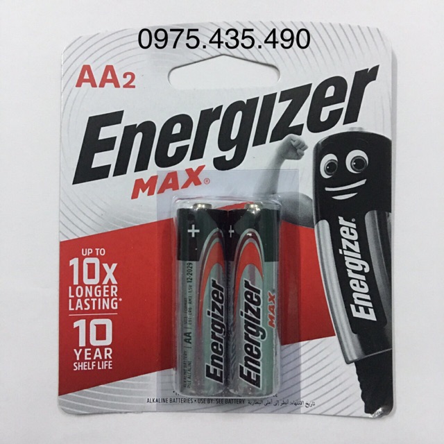 Pin AA Energizer Max 10X E91BP2 Vỉ 2 Viên Hàng Chính Hãng DKSH Việt Nam