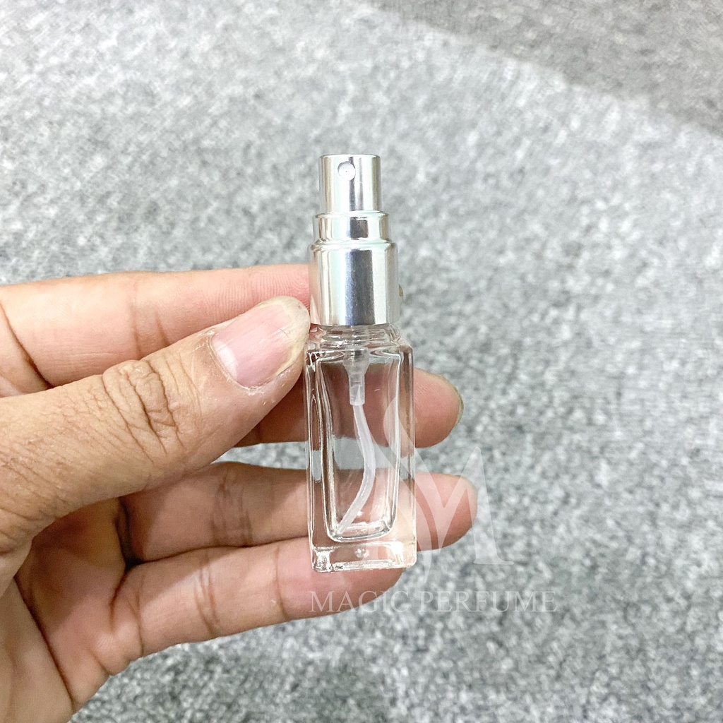 Chai chiết nước hoa thủy tinh 5ml  vuông dài loại đẹp, kín không chảy nước dạng phun sương
