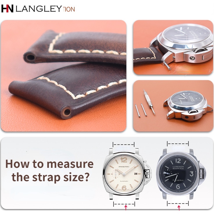 PANERAI Dây Đeo Bằng Da Bò Chất Lượng Cao Phong Cách Vintage 18 / 20 / 22 / 24 / 26mm