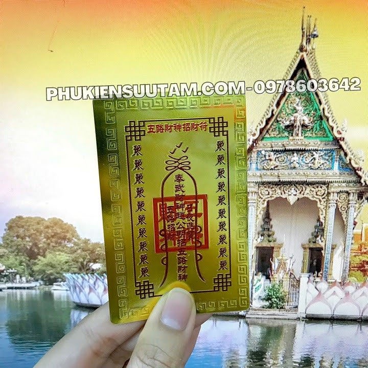Thẻ Kim Bài Ngũ Lộ Thần Tài, kích thước: 8.3cmx5.3cmx0.2cm - SP005736