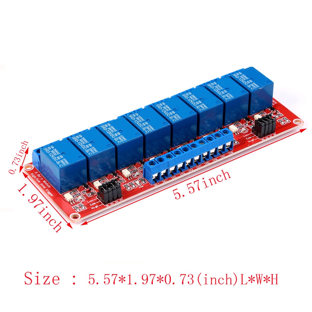Mô đun DIYMORE rơ le 8 kênh kích hoạt mức cao/ thấp DC 5/12/24V có cách ly quang