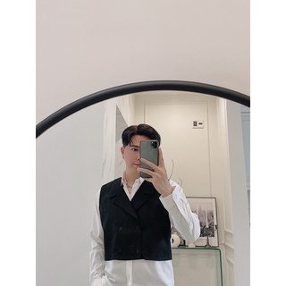 Sơ mi trắng phối đen đẹp