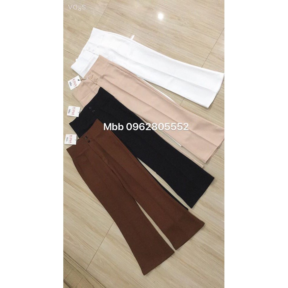 Quần ống loe suông dài 2 khuy siêu tôn dáng cho nữ