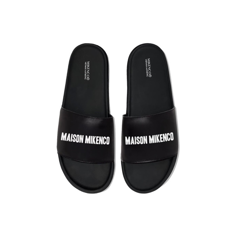 Dép Da Nam Màu Đen in Chữ full size 38-43