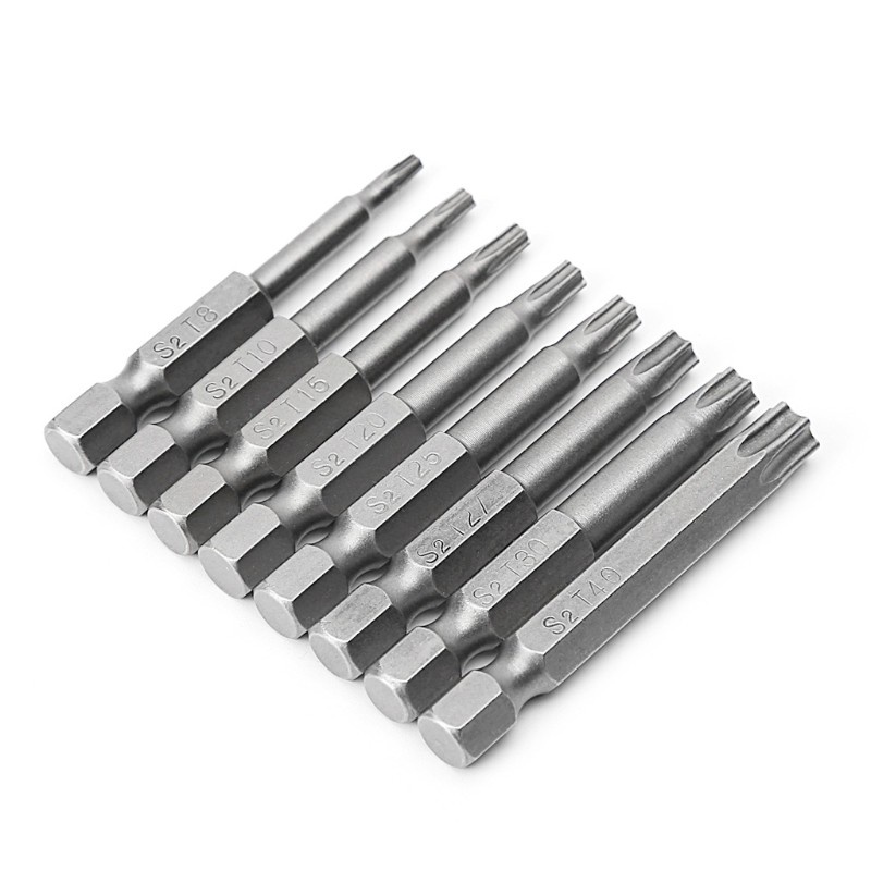 Bộ 8 Đầu Tua Vít Từ Tính 1 / 4 Inch 50mm T8-T40