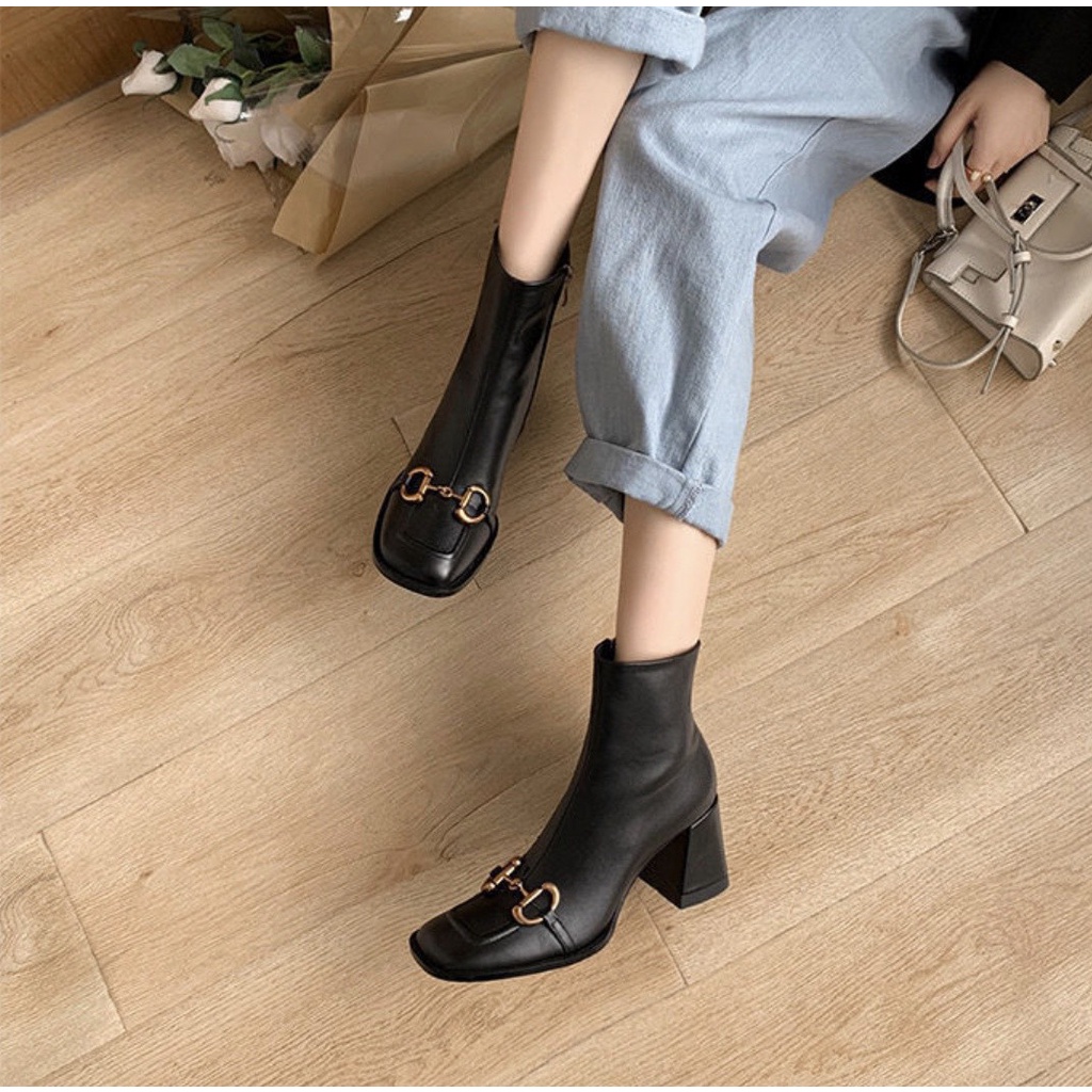 XẢ KHO (S175) Bốt nữ 6 phân tag xích sang chảnh (mã 001- bốt xích)