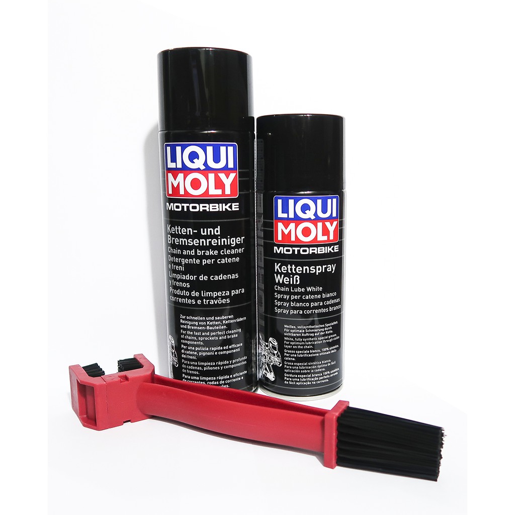 Combo vệ sinh sên, dưỡng sên LIQUI MOLY nhập khẩu Đức và bàn chải chà sên