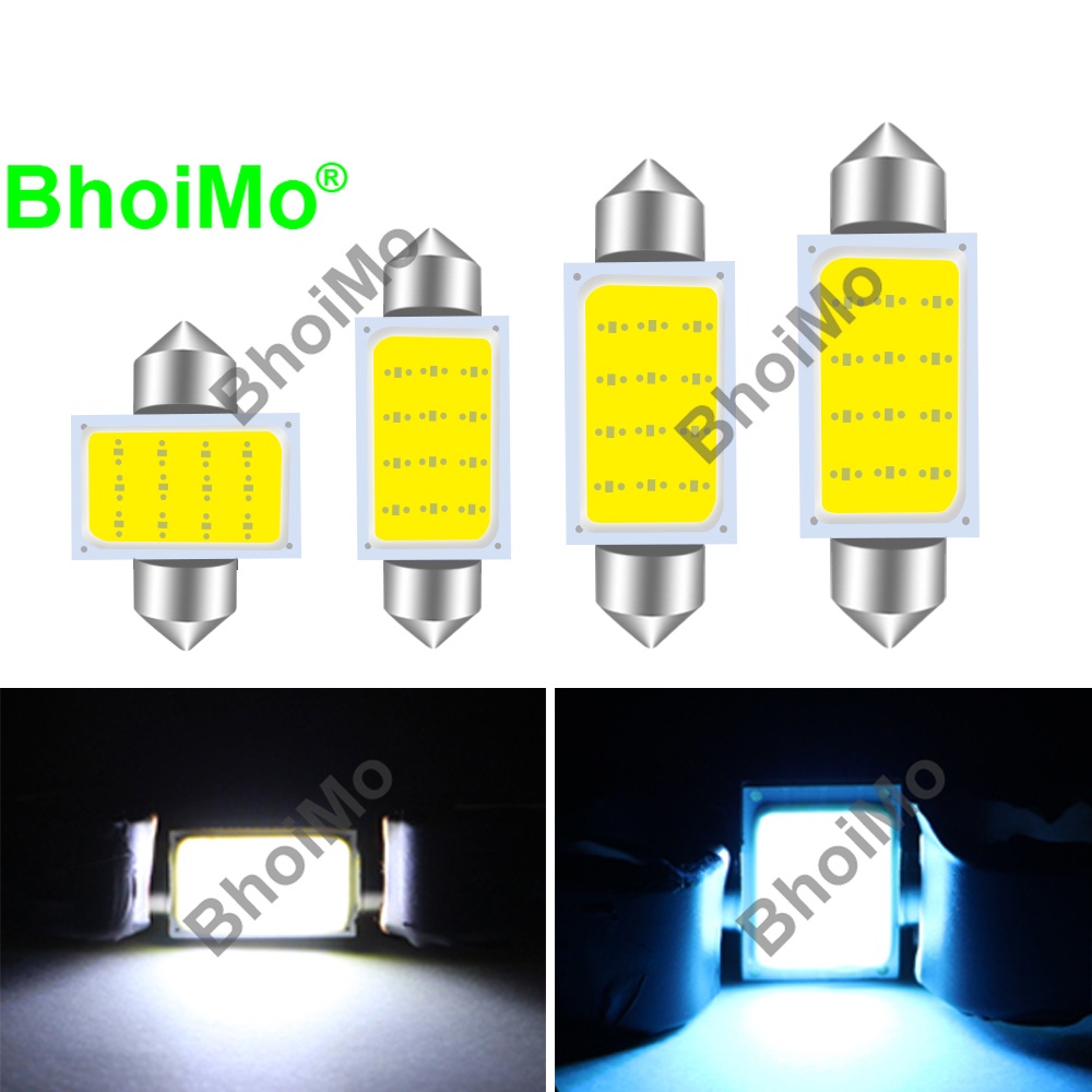 Đèn LED COB 31MM 39MM 41MM ánh sáng trắng xanh dương gắn trần xe hơi DC12