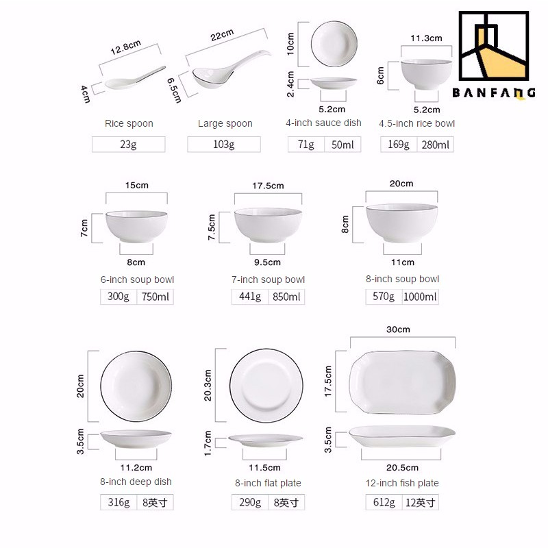 BANFANG Đồ dùng ăn uống tùy chọn chất liệu gốm sứ chất lượng cao tiện dụng | BigBuy360 - bigbuy360.vn