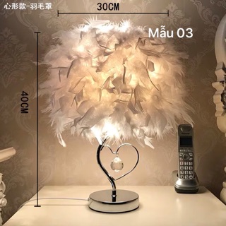 Đèn ngủ để bàn lông vũ
