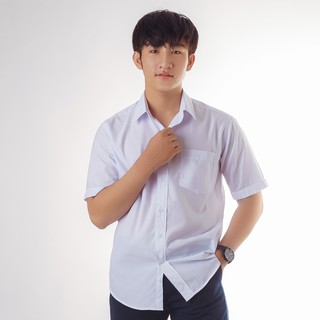 Áo học sinh nam đến 110kg, áo sơ mi trắng VẠT BẦU tay ngắn - NH Shop