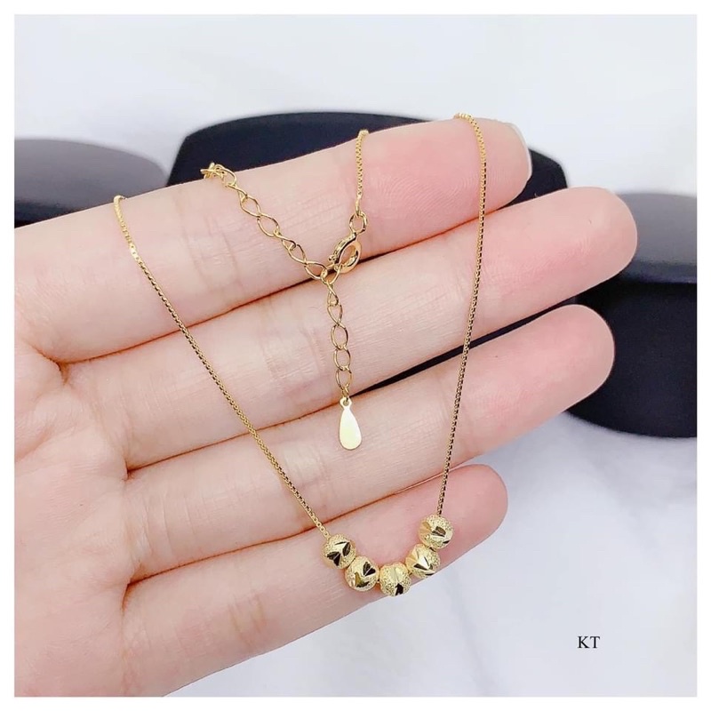 Dây chuyền nữ bi bạc xi vàng sang trọng , sáng đẹp bền màu - THJ Silver