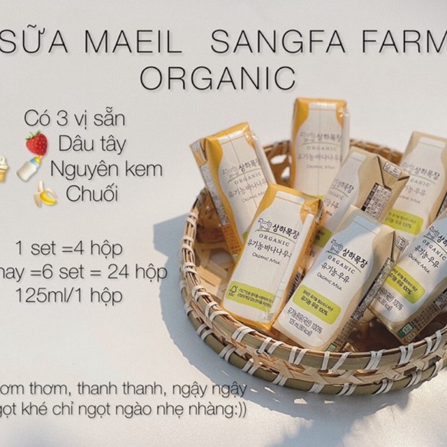 Sữa Tươi Organic Sanghafarm Maeil Supper Quốc Dân SANGHA FRAM Bay Air