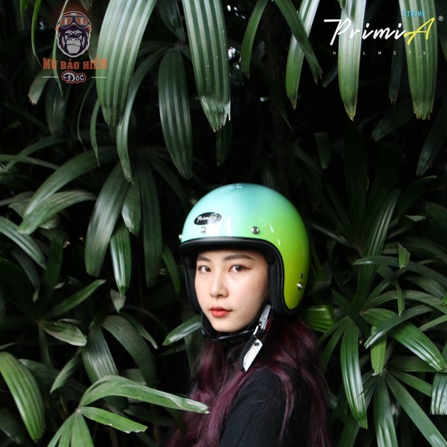 [Kèm Kính] Mũ Bảo Hiểm 3/4 Thiết Kế Cao Cấp PrimiA Xtreme - OMBRE Bình Minh Xanh