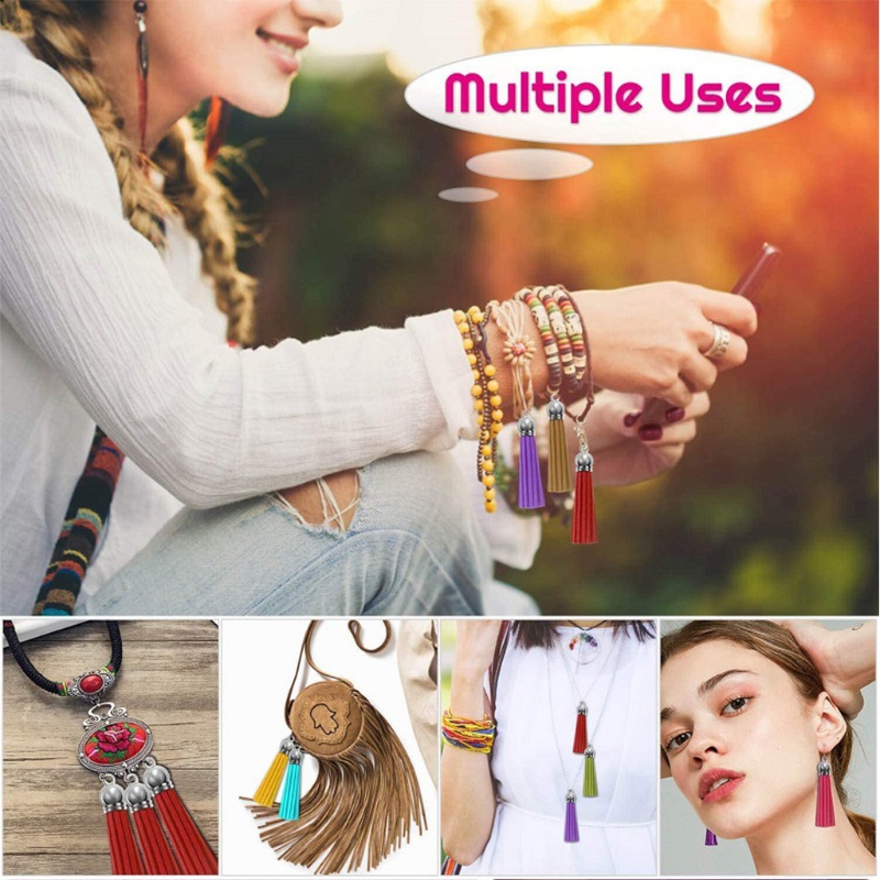 Dây Tua Rua 55Mm Chất Liệu Da Lộn Phối Tua Rua Dùng Làm Móc Khóa DIY