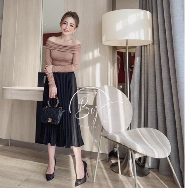 Áo trễ vai siêu xinh/ chất len tăm L1