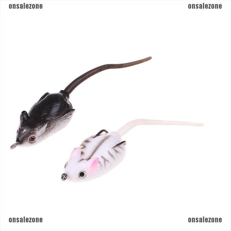 [onsalezone]Large Soft Rubber Mouse Fishing Lures Baits Top Water Tackle Hooks Bass Bait