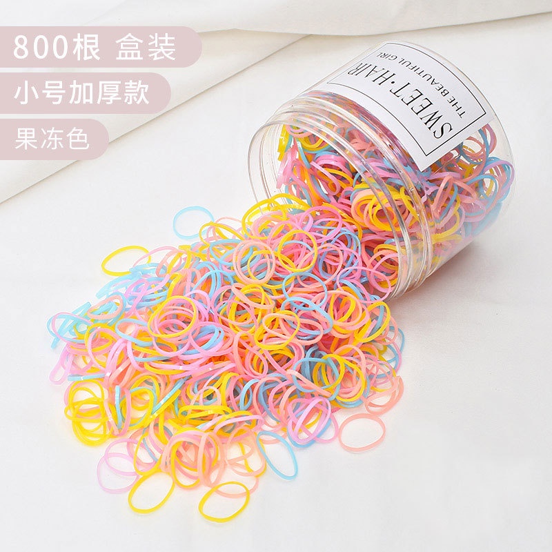 MANYUE Hộp 1000 dây thun buộc tóc bằng cao su thiết kế dễ thương phong cách Hàn Quốc dành cho nữ