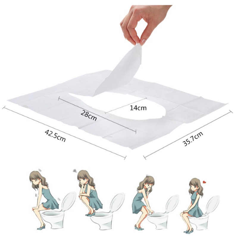 Set 10 tờ giấy lót toilet dùng 1 lần tiện dụng an toàn sức khỏe